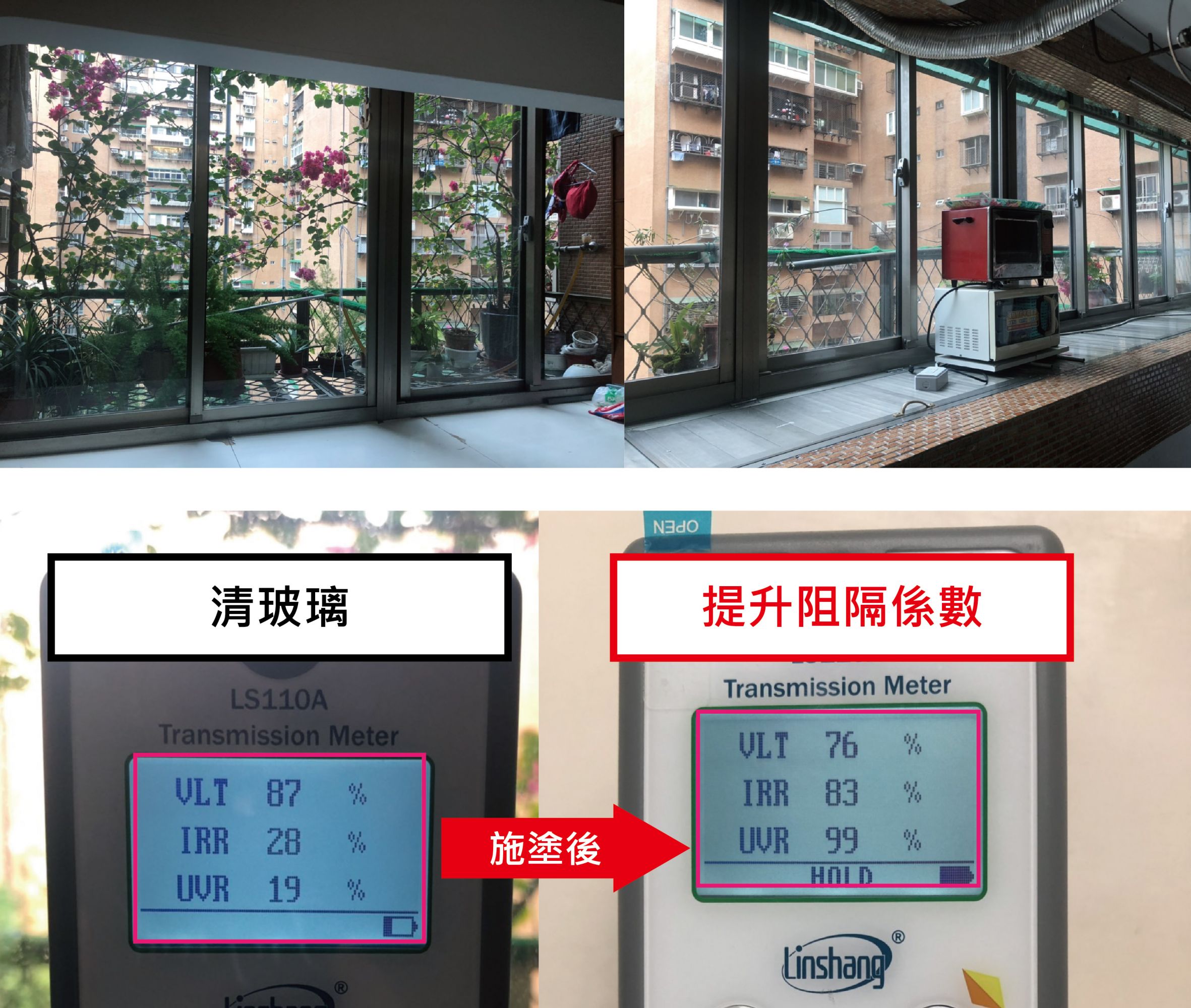 【台北市大安區社區住宅－玻璃隔熱施工案例】｜隔熱塗料